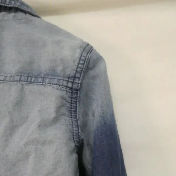 JOE FRESH - Toddler | 4 years | Ombre Denim Button-Up Casual Shirt | Pocket - Picture 11 of 15